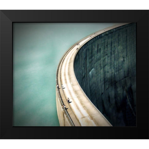 the dam Black Modern Wood Framed Art Print by Cseresnjes, Anna