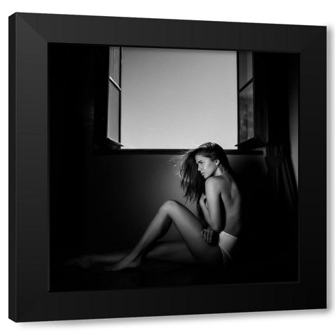 Sensual Bedroom Black Modern Wood Framed Art Print with Double Matting by Krystynek Mqep, Martin