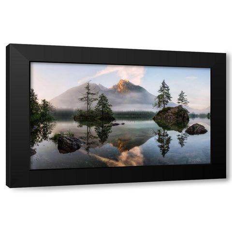 Natures Awakening Black Modern Wood Framed Art Print with Double Matting by Gastager, Daniel