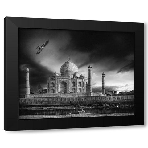 the banks of the Jamuna river Black Modern Wood Framed Art Print by Flour, Piet