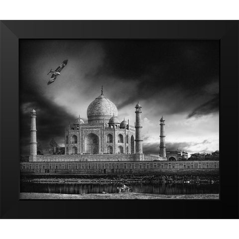 the banks of the Jamuna river Black Modern Wood Framed Art Print by Flour, Piet