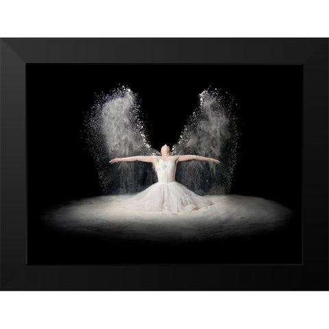 Flour Wings Black Modern Wood Framed Art Print by Pentony Ma, Pauline