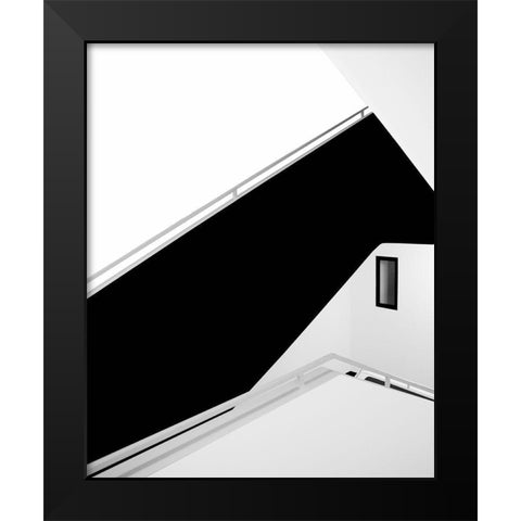 Stairs Black Modern Wood Framed Art Print by Azevedo, Olavo