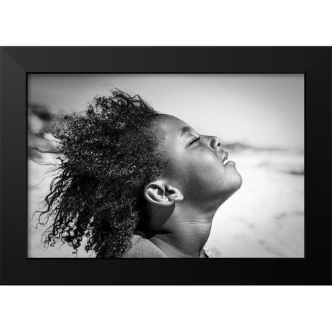 Feeling the sun and wind Black Modern Wood Framed Art Print by Salgado Gispert, Gloria