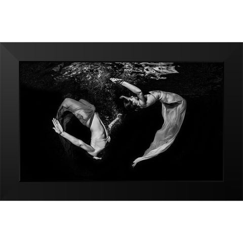 Grace Underwater Black Modern Wood Framed Art Print by Kiefer, Ken