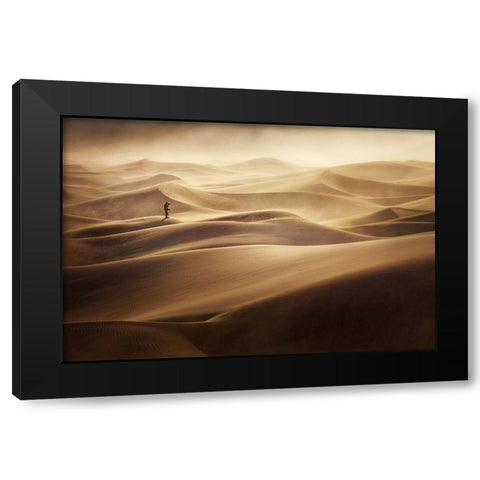 Alone Black Modern Wood Framed Art Print by Vecernik, Mirko