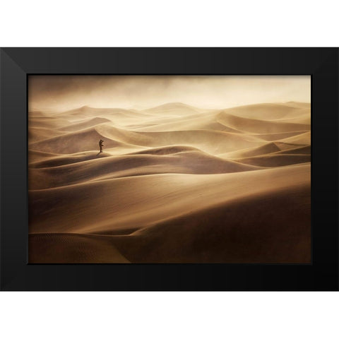 Alone Black Modern Wood Framed Art Print by Vecernik, Mirko