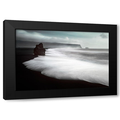 The Black Beach Black Modern Wood Framed Art Print by Luca, Liloni