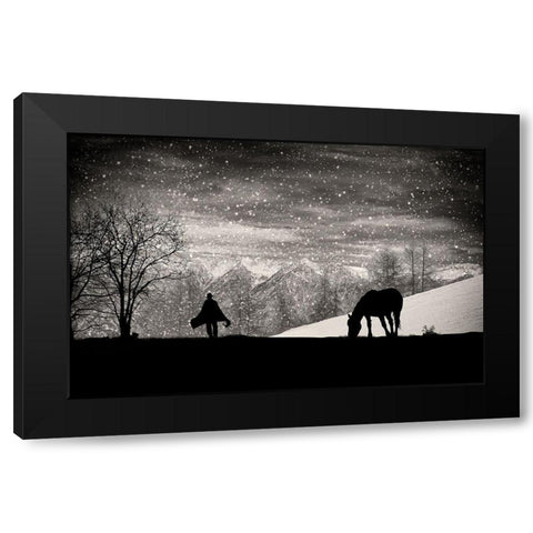 Its time to go Black Modern Wood Framed Art Print with Double Matting by Guarino, Vito