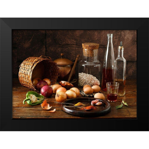 Smells Black Modern Wood Framed Art Print by Laercio, Luiz