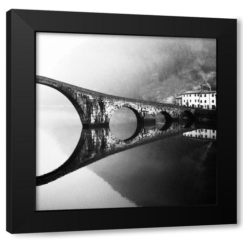 devils bridge Black Modern Wood Framed Art Print with Double Matting by Maffei, Franco