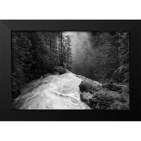 Over the Falls Black Modern Wood Framed Art Print by K. Papp, James