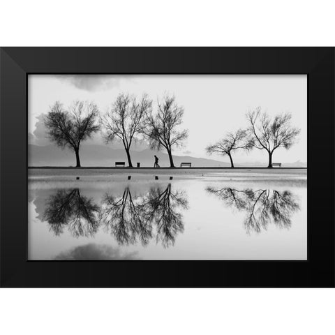 Karyakadan Bir Yansma Black Modern Wood Framed Art Print by Ayer, Ali