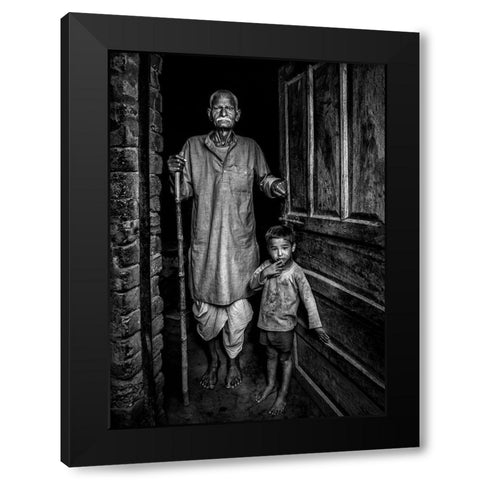 With Grandfather Black Modern Wood Framed Art Print by Dhahi, Saeed