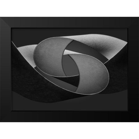 convoluted Black Modern Wood Framed Art Print by Kerber, Jutta