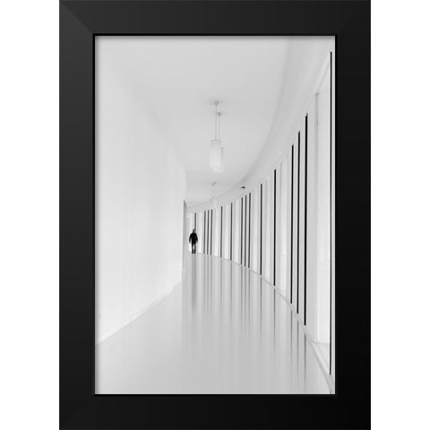 Black strips Black Modern Wood Framed Art Print by Castro, Joao