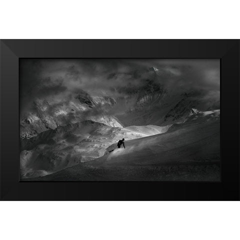 Adventure with Concerns Black Modern Wood Framed Art Print by Svoboda Mqep, Peter