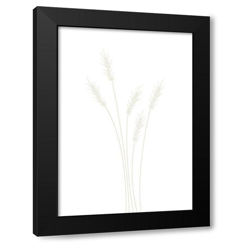 Wheat Grass Black Modern Wood Framed Art Print with Double Matting by Artographie Studio