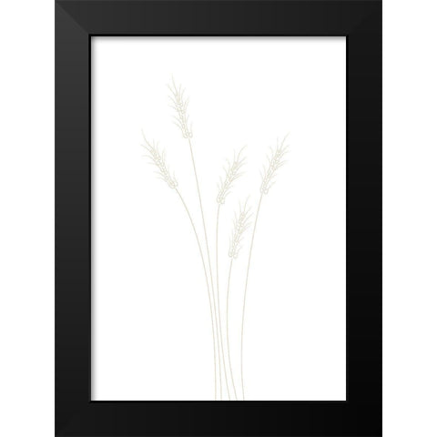 Wheat Grass Black Modern Wood Framed Art Print by Artographie Studio
