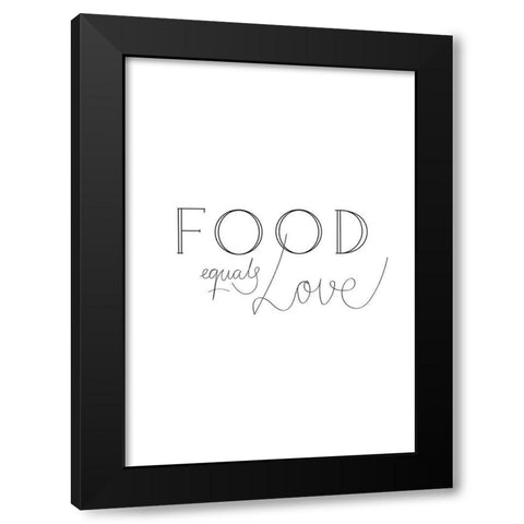 Food is Love Black Modern Wood Framed Art Print by Artographie Studio