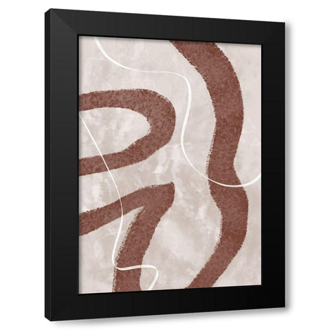 Abstract Fuzz Black Modern Wood Framed Art Print with Double Matting by Artographie Studio