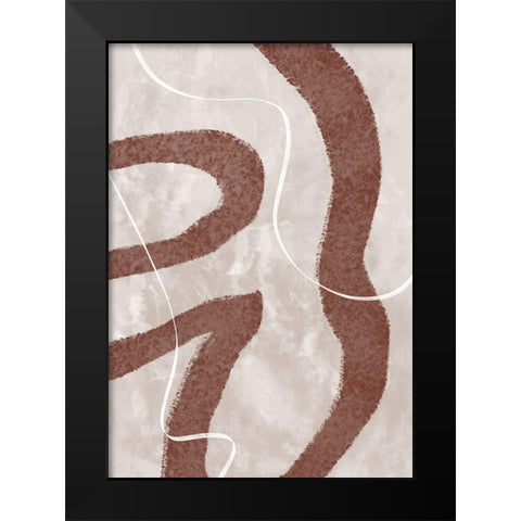 Abstract Fuzz Black Modern Wood Framed Art Print by Artographie Studio