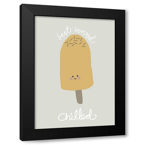 Chilled Ice Cream Black Modern Wood Framed Art Print with Double Matting by Artographie Studio