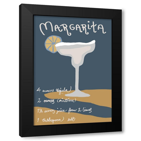Margarita Black Modern Wood Framed Art Print by Artographie Studio
