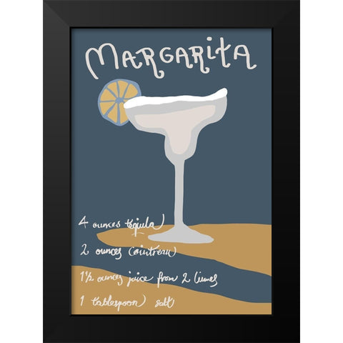 Margarita Black Modern Wood Framed Art Print by Artographie Studio