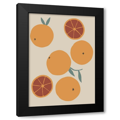 Blood Orange Black Modern Wood Framed Art Print by Artographie Studio