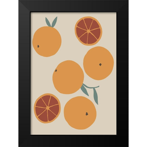 Blood Orange Black Modern Wood Framed Art Print by Artographie Studio