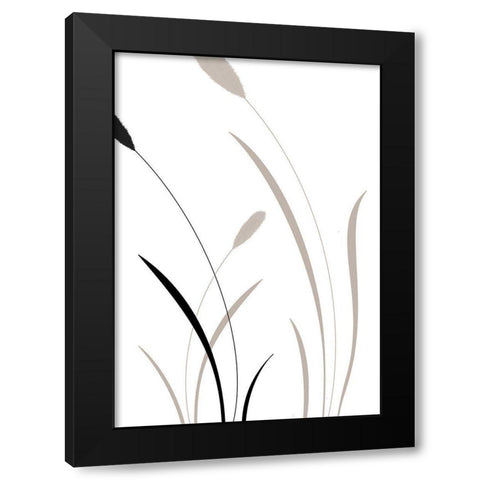 Bunny Grass 02 Black Modern Wood Framed Art Print with Double Matting by Artographie Studio