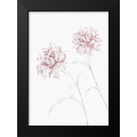 Peony 03 Black Modern Wood Framed Art Print by Artographie Studio