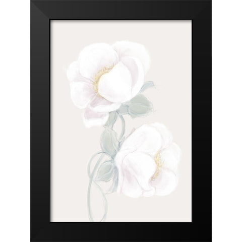 Lush Peony Black Modern Wood Framed Art Print by Artographie Studio