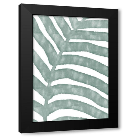 Palm Stripes Black Modern Wood Framed Art Print with Double Matting by Artographie Studio