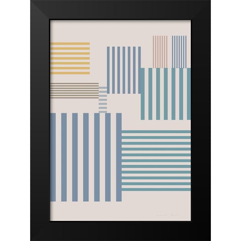 Squares Black Modern Wood Framed Art Print by Artographie Studio