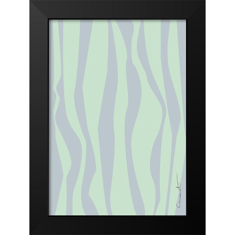 Wavy Stripes Black Modern Wood Framed Art Print by Artographie Studio