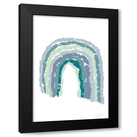 Rainbow Blues Black Modern Wood Framed Art Print by Artographie Studio