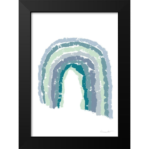 Rainbow Blues Black Modern Wood Framed Art Print by Artographie Studio