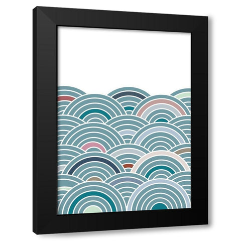 Sea of Rainbows Black Modern Wood Framed Art Print with Double Matting by Artographie Studio