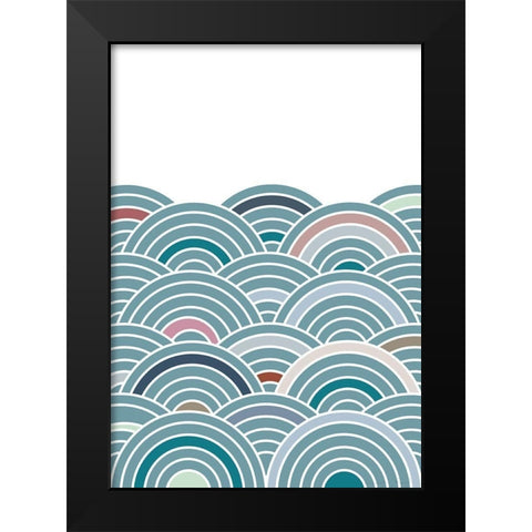 Sea of Rainbows Black Modern Wood Framed Art Print by Artographie Studio