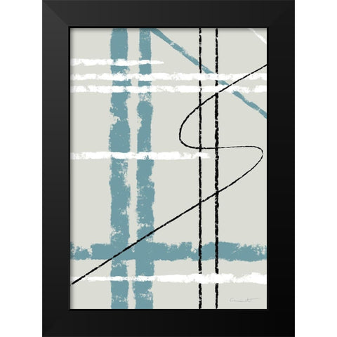 Messy Lines Black Modern Wood Framed Art Print by Artographie Studio