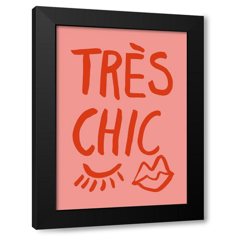 TrAus Chic Pink Black Modern Wood Framed Art Print with Double Matting by Artographie Studio