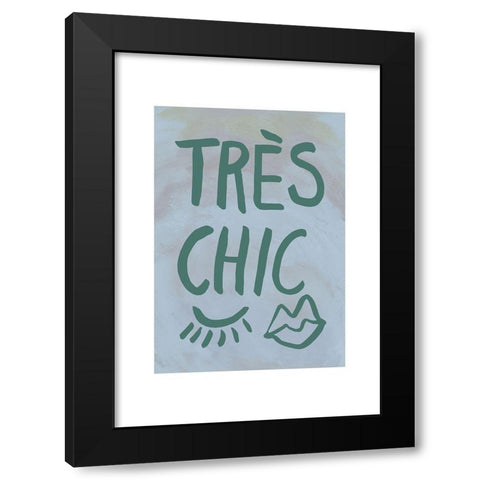 TrAus Chic Blue Frame Black Modern Wood Framed Art Print with Double Matting by Artographie Studio