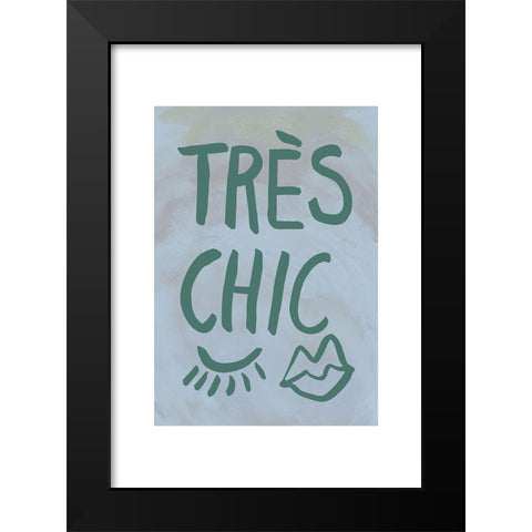 TrAus Chic Blue Frame Black Modern Wood Framed Art Print by Artographie Studio
