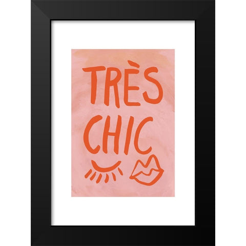 TrAus Chic Pink Frame Black Modern Wood Framed Art Print by Artographie Studio