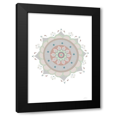 Mandala Fiesta Black Modern Wood Framed Art Print by Artographie Studio