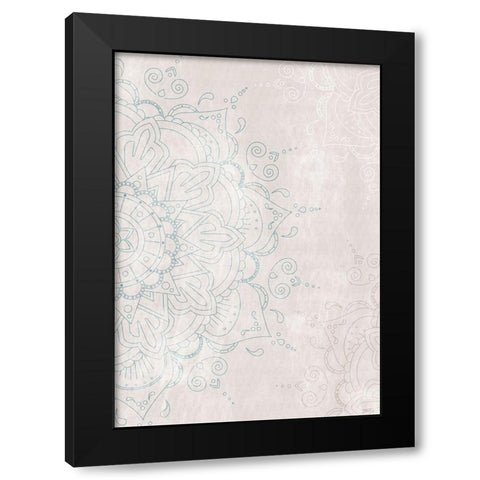 Mandala Close Black Modern Wood Framed Art Print with Double Matting by Artographie Studio