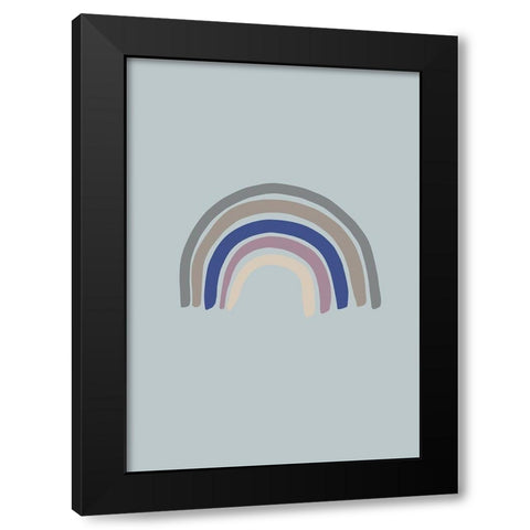 Rainbow Blue Black Modern Wood Framed Art Print with Double Matting by Artographie Studio