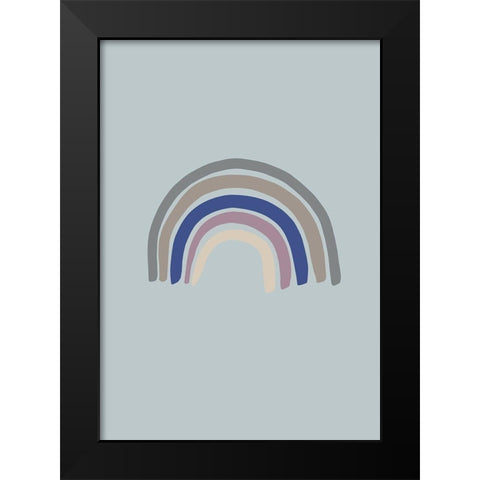 Rainbow Blue Black Modern Wood Framed Art Print by Artographie Studio